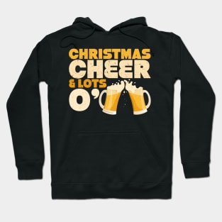 Christmas Cheer & Lots O' (Of) Beer - Distressed Design Hoodie